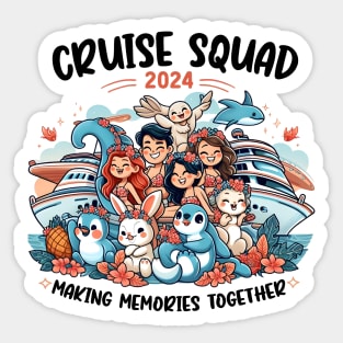 Happy Family Cruise Squad 2024 Summer Friends Boys Women Men Sticker